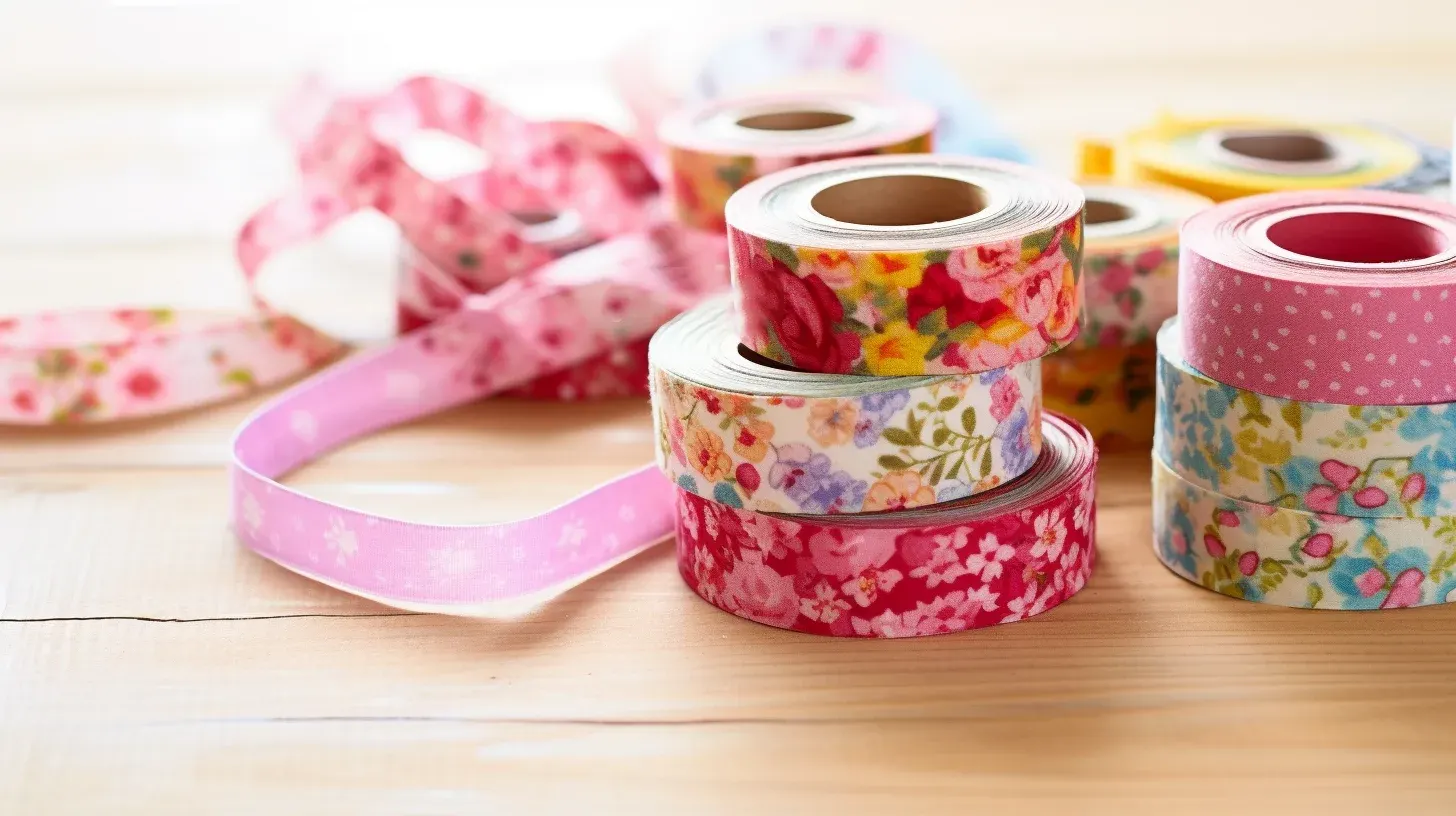 A bunch of rolls of floral tape on a wooden table, perfect for Easy DIY Projects.