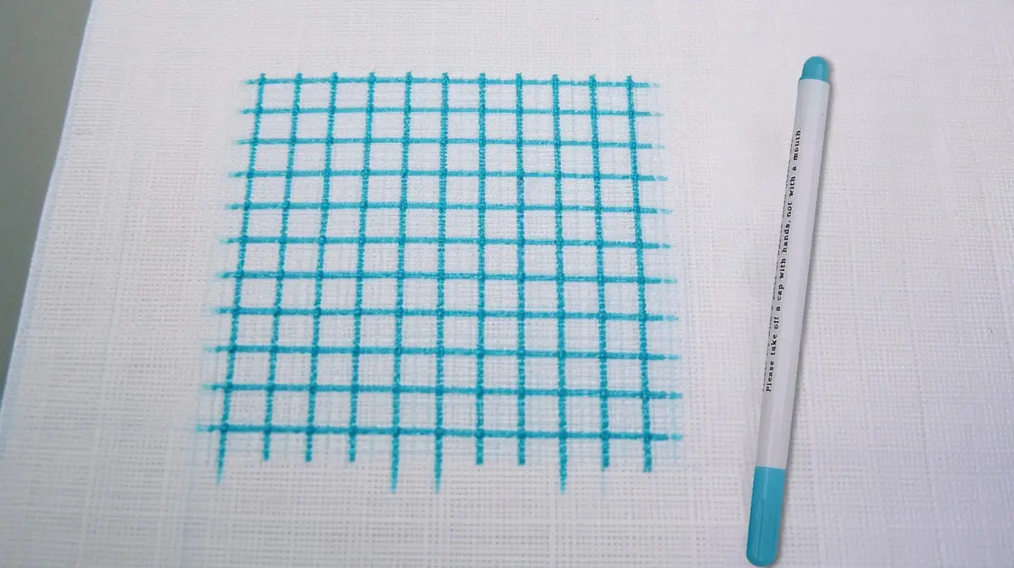 Grid your fabric with a water-soluble pen