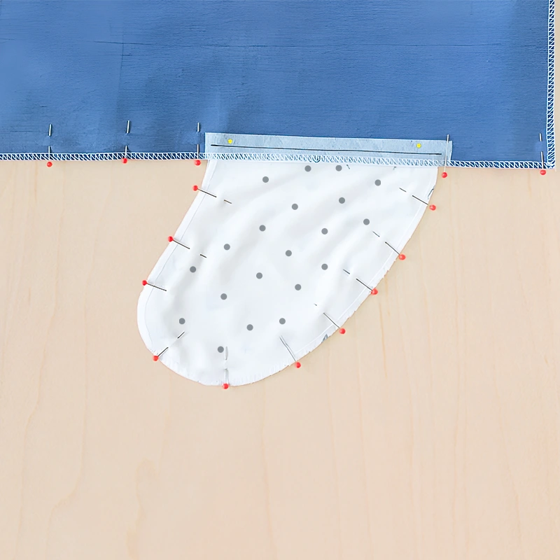 Pin the two pocket pieces together to sew an inseam pocket.