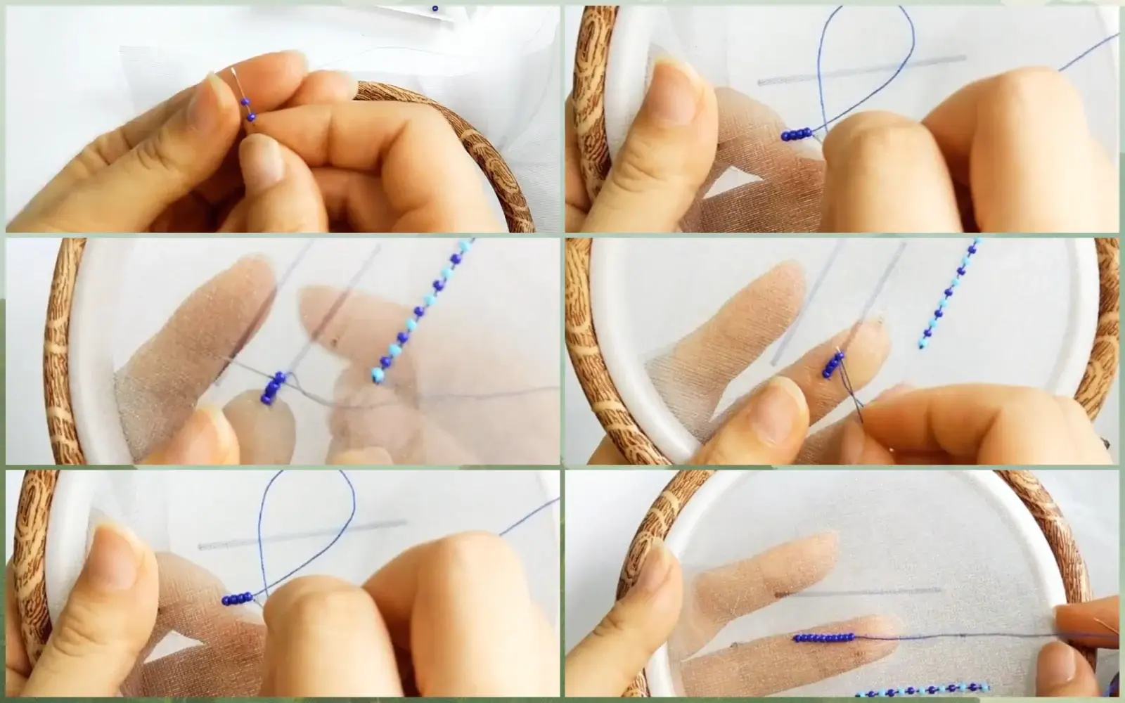 Sew Beads onto Fabric in a Line