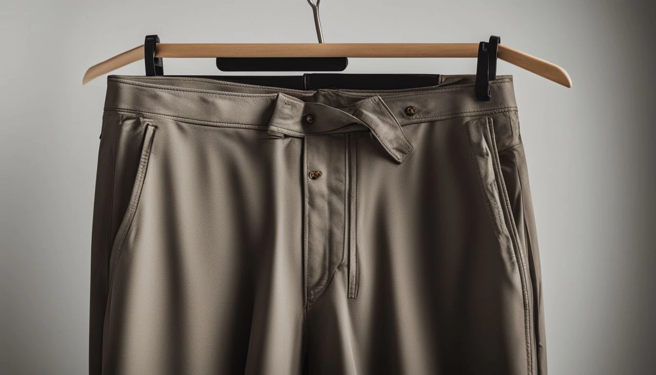 Use clothes hangers to make pants waist bigger without sewing.